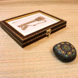 Wooden Framed Marble Miniature Painting of a Vintage Gun 12×7 | Collector’s Piece