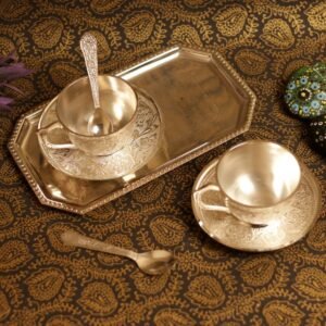 Silver-Plated Tea Set with Floral Design