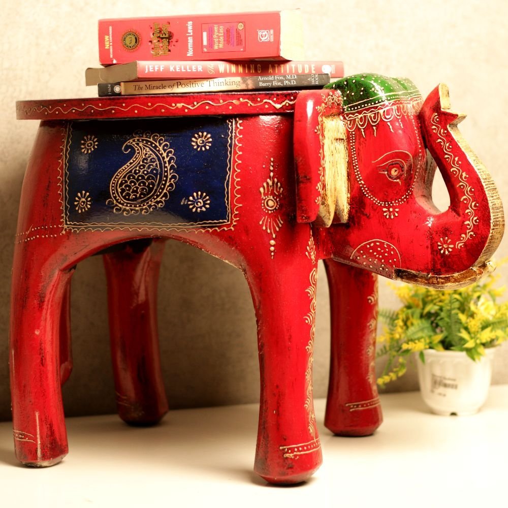 Handcrafted Wooden Elephant Stool