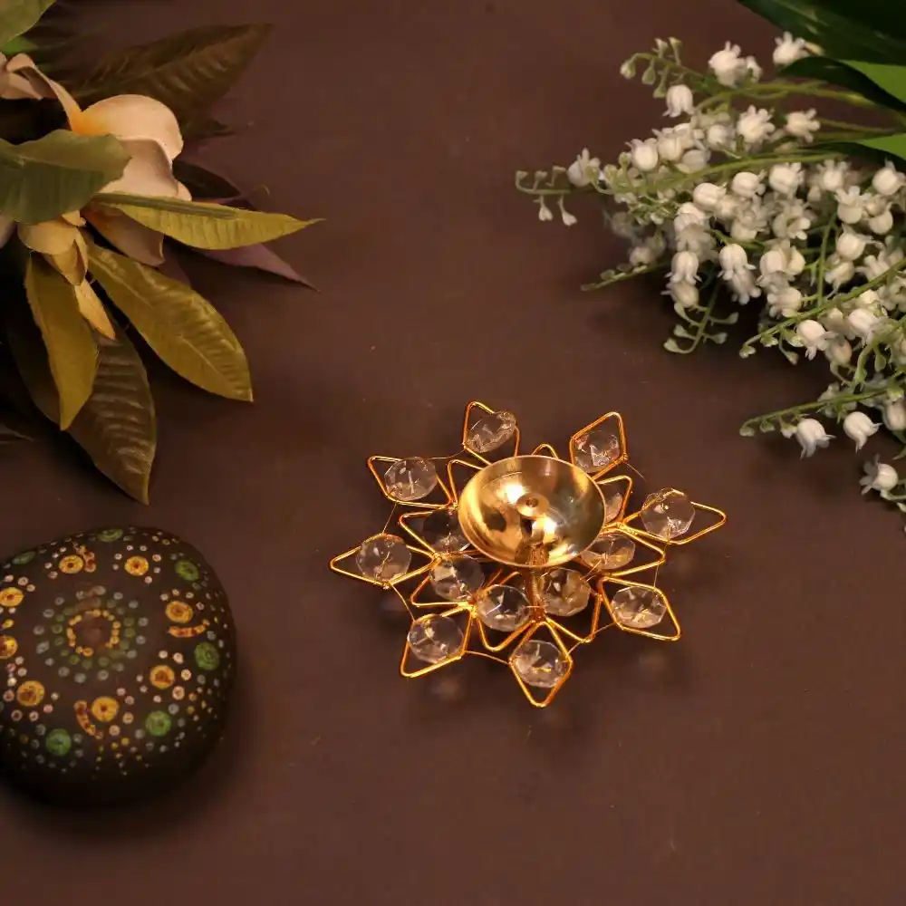 Crystal Puja Diya Small - Image 3