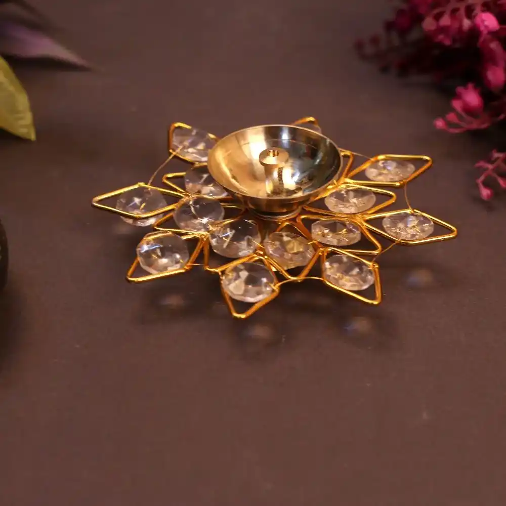 Crystal Puja Diya Small - Image 4