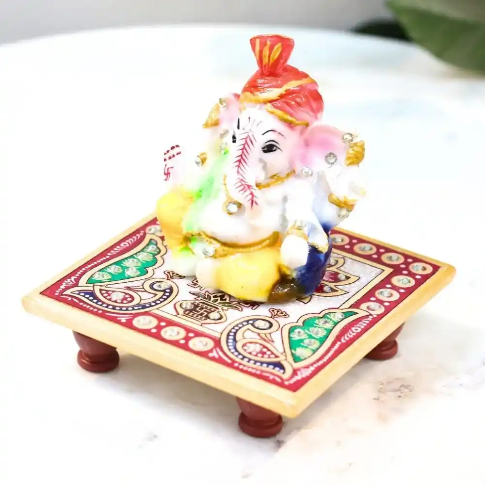 Marble Chowki Pagdi Ganesh