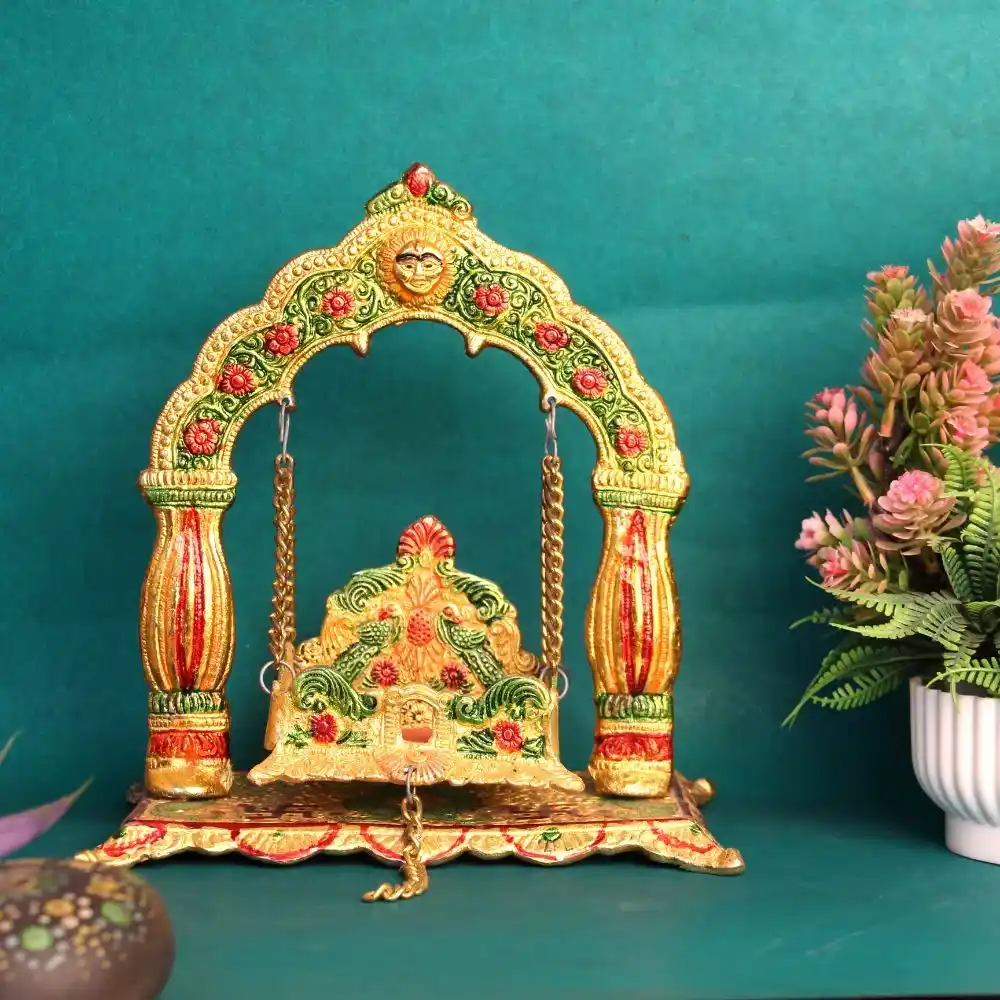 Metal Golden Laddu Gopal Jhula - Image 4