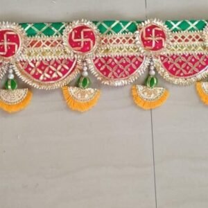 Festive Door Toran with Swastika Motifs
