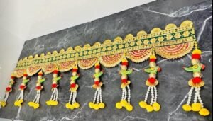 Festive Door Toran with Parrots and Flowers