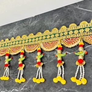 Festive Door Toran with Parrots and Flowers