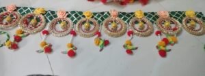 Festive Door Toran with Parrots and Flowers