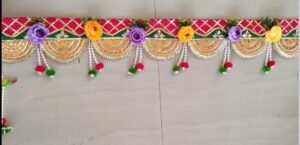 Festive Door Toran with Flowers and Beads