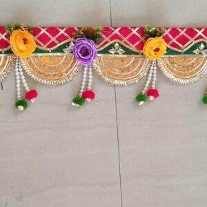 Festive Door Toran with Flowers and Beads