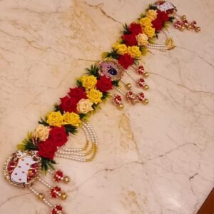 Floral Door Hanging with Radha Krishna Motif