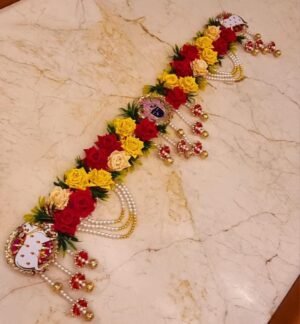 Floral Door Hanging with Radha Krishna Motif