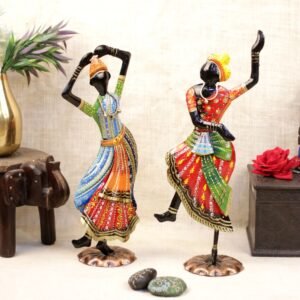 IRON PAINTED KATHAK Dancer Figurines S/2