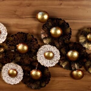 Golden Floral Iron Wall Art