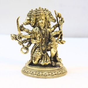Majestic Brass Panchmukhi Hanuman Idol | Powerful God Idols for Home Temple & Pooja Gift