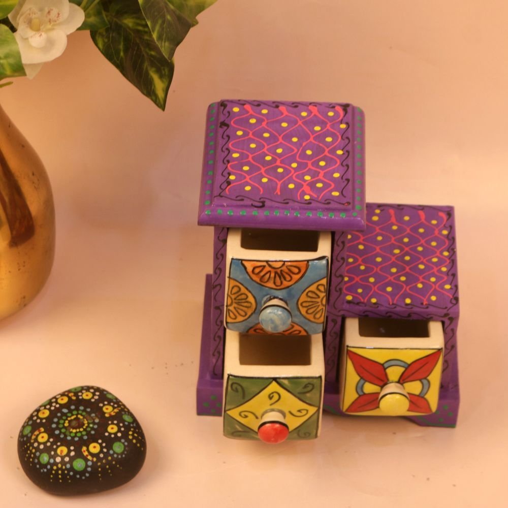 Hand-Painted Red Drawer Box - Image 3