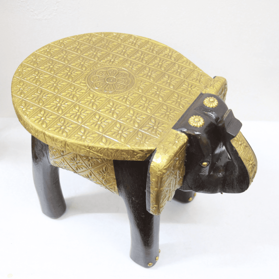 Brass Elephant Stool 8'' - Image 4