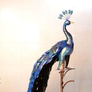 Metal Peacock Sculpture