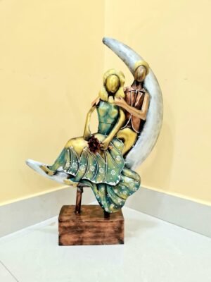 Romantic Couple on the Moon Sculpture