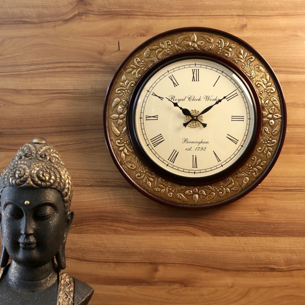 WOODEN CLOCK IKEA BRASS PATTERN - Image 3