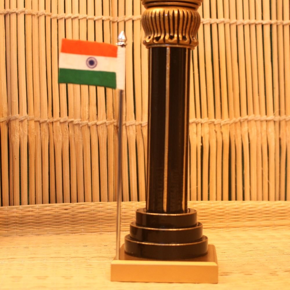 Wooden Ashok Pillar With Flag 12 INCH - Image 5