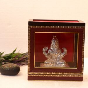 Framed Crystal-Look Goddess Idol 8 in | Lakshmi/Durga Divine Showpiece