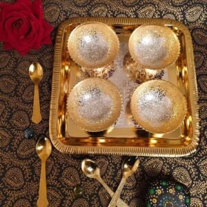 4 Pcs Dinner Bowl Set With Spoon & Tray