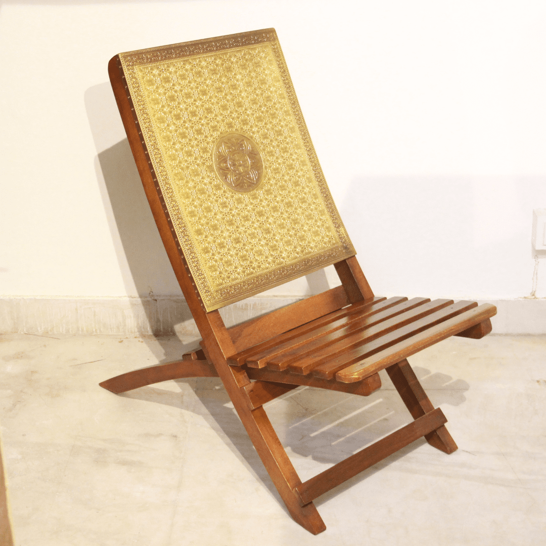 Brass Round Chair Set of 2 16X38