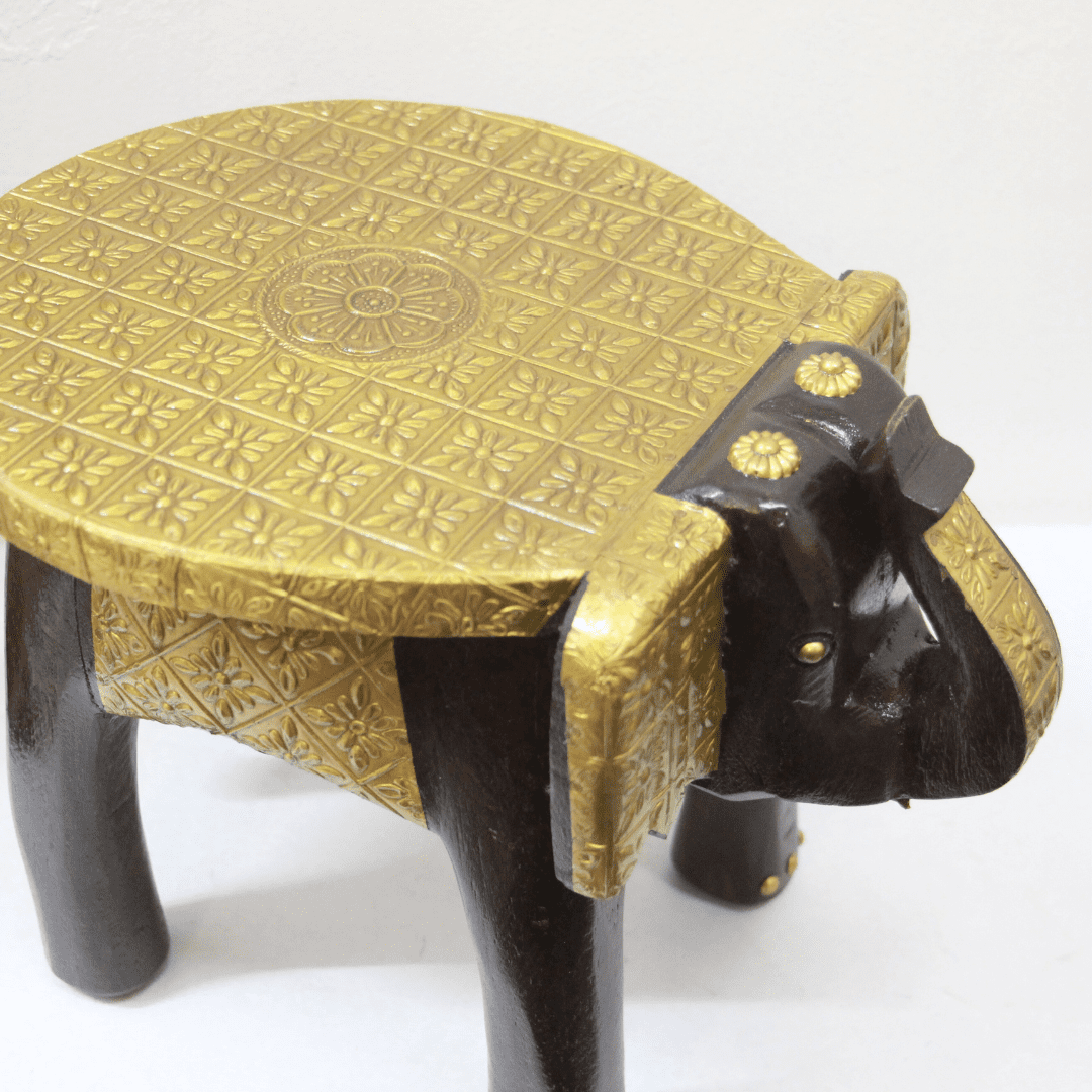 Brass Elephant Stool 12'' - Image 3