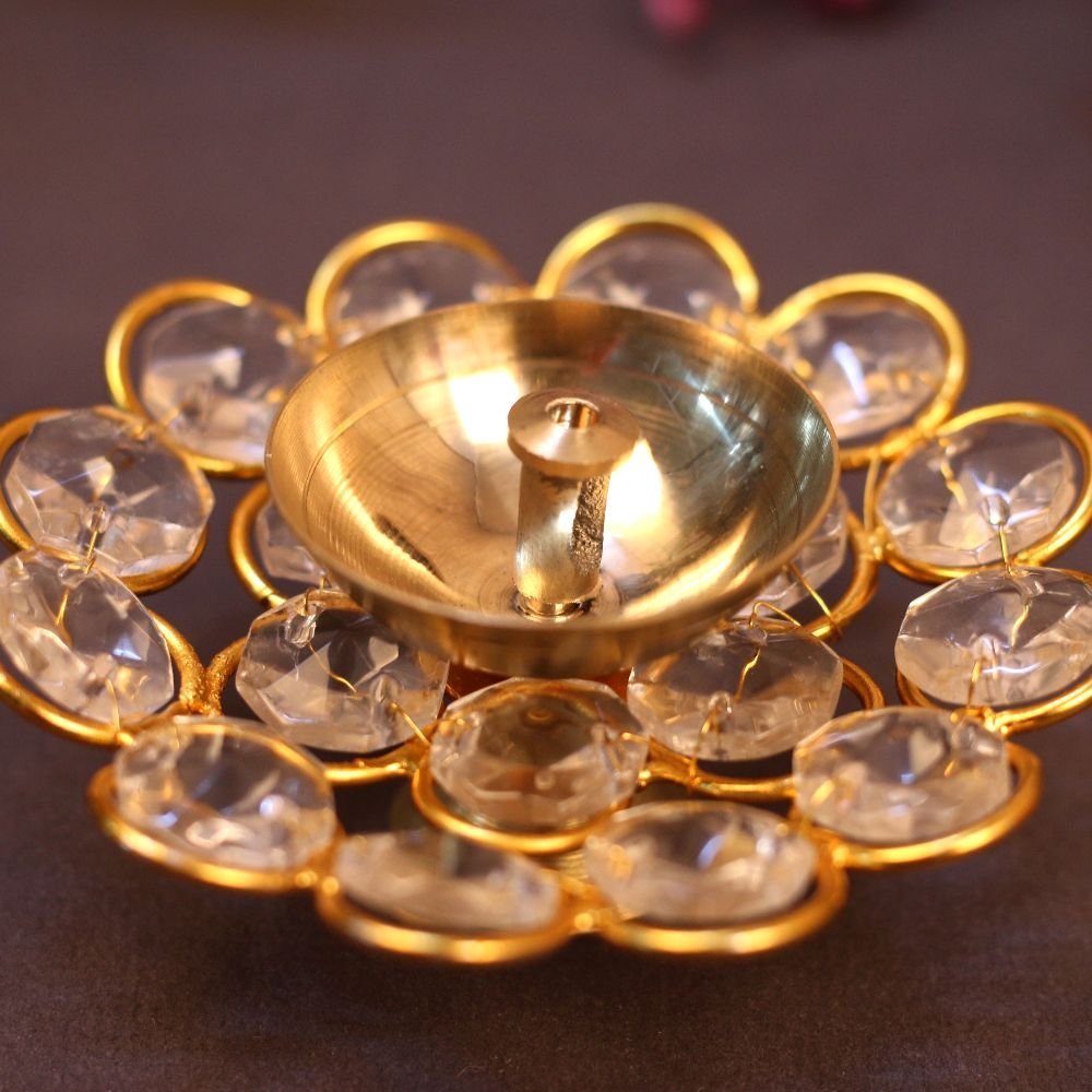 Lotus Crystal Small Diya - Image 3