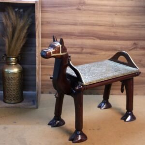 Wooden Camel Bench Brass furniture