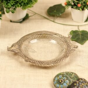 Fish-Shaped Serving Tray with Glass Bowl