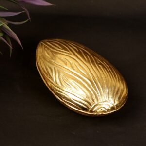 Golden Almond-Shaped Serving Tray