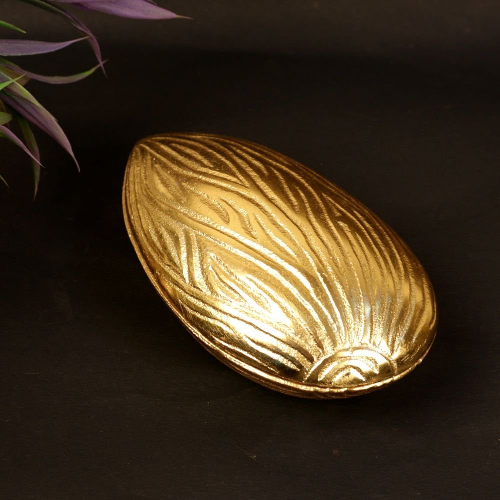 Golden Almond-Shaped Serving Tray - Image 2