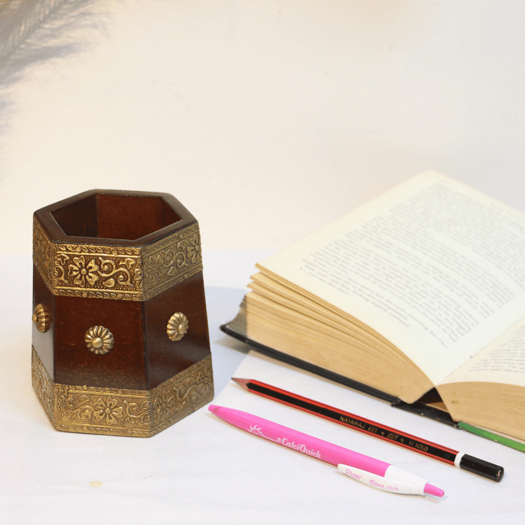 Brass Pen Stand Octornal - Image 2