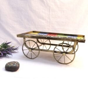 Colorful Metal Cart with Wheels