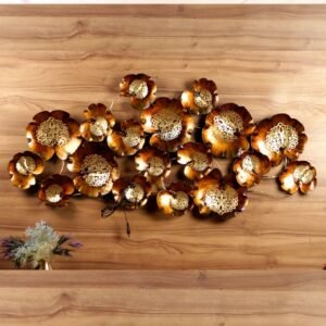 Golden Floral Iron Wall Art