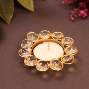 Crystal Round T- Light Holder
