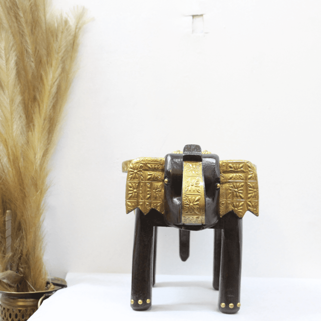 Brass Elephant Stool 12'' - Image 4