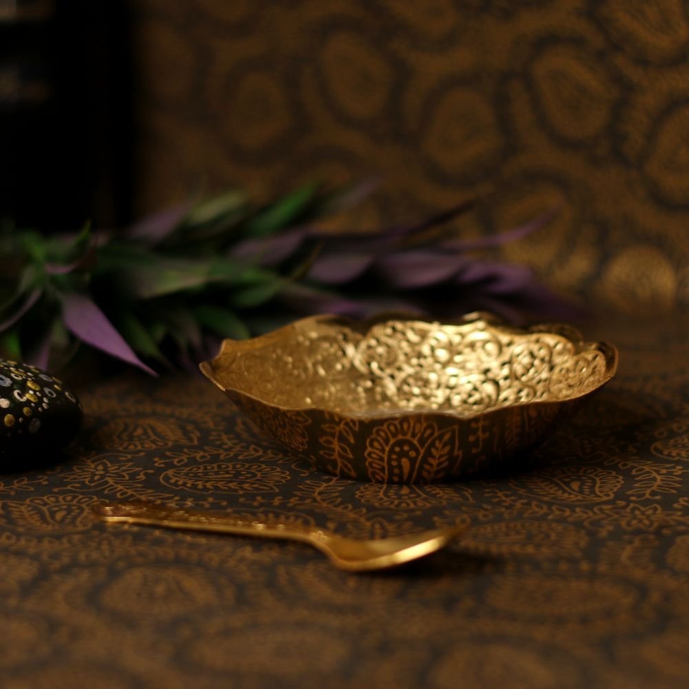 Serving Bowl with Spoon german silver - Image 3