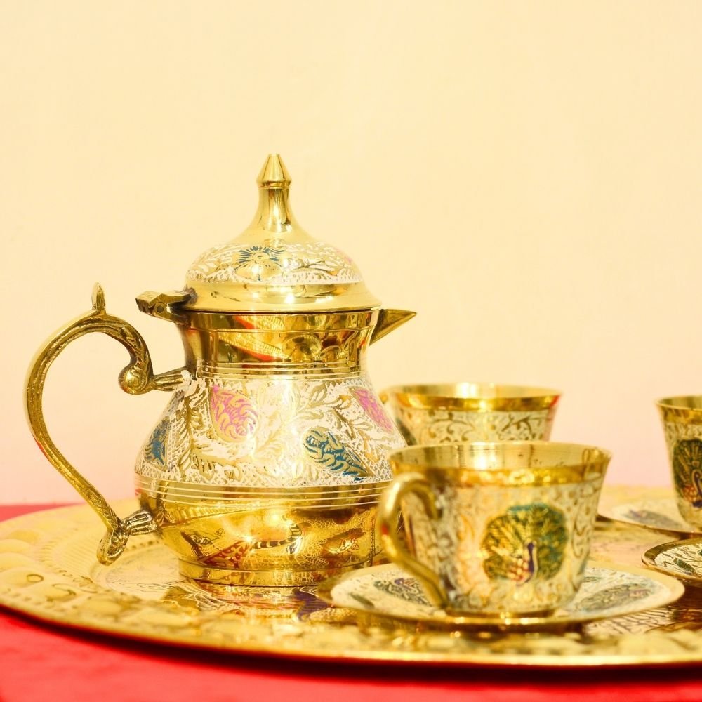 Brass Tea/Cup Set With Box - Image 3