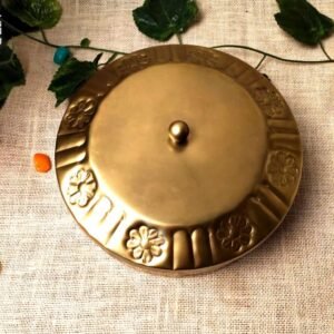 Golden Metal Masala Dabba – Authentic 8 ′′ Spice Box for Kitchen and Festive Gifting