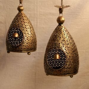 Handcrafted Tea Light Holder || Antique Hanging Bell Lantern || Festive Decor