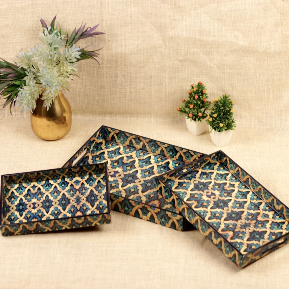 Nesting Tray Set with Intricate Designs - Image 4