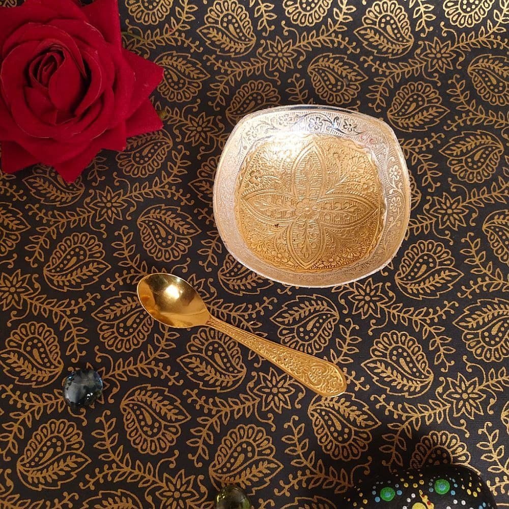 German silver Serving Bowl with Spoon