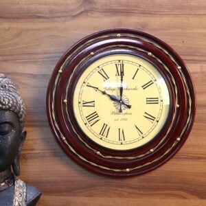 Wooden Wall Clock with Intricate Design