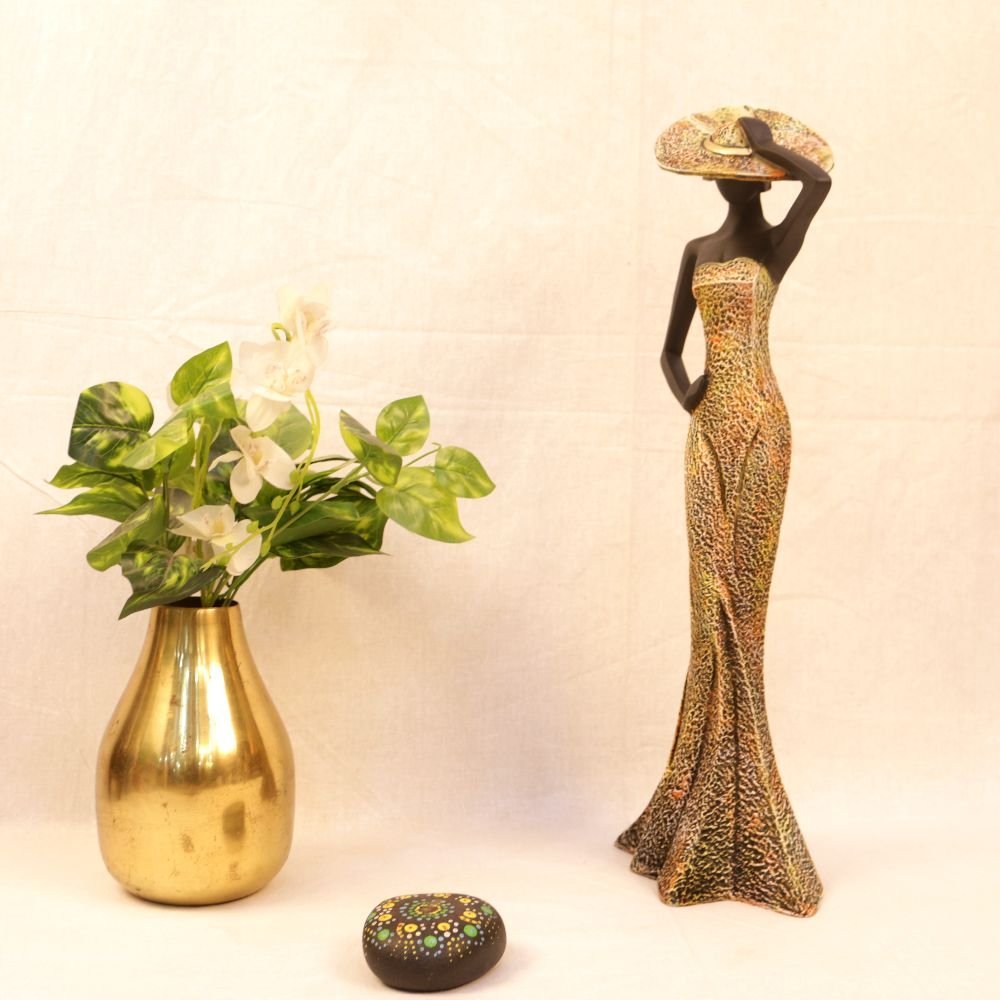 Tall African Style Resin Figurine - 19 ′′ Elegant Sculpture for Home Decor - Image 2