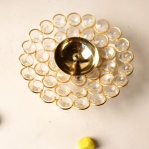 Crystal-Studded Golden Tealight Candle Holder – Elegant Festive Home Decor || Diwali Decor || Christmas Decor