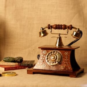 Vintage-Style Wooden Telephone