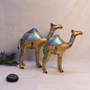 IRON PAINTED CAMEL LARGE SET OF 2