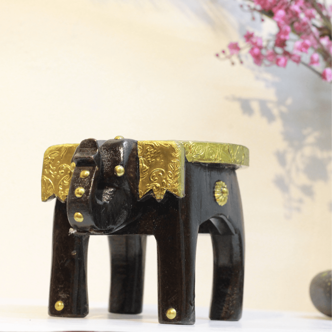 Brass Elephant Stool 4'' - Image 5